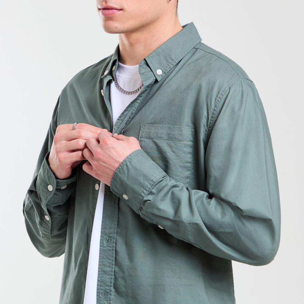 Camisa Lisa Slim Manga Larga Hombre Skuad image number 4.0