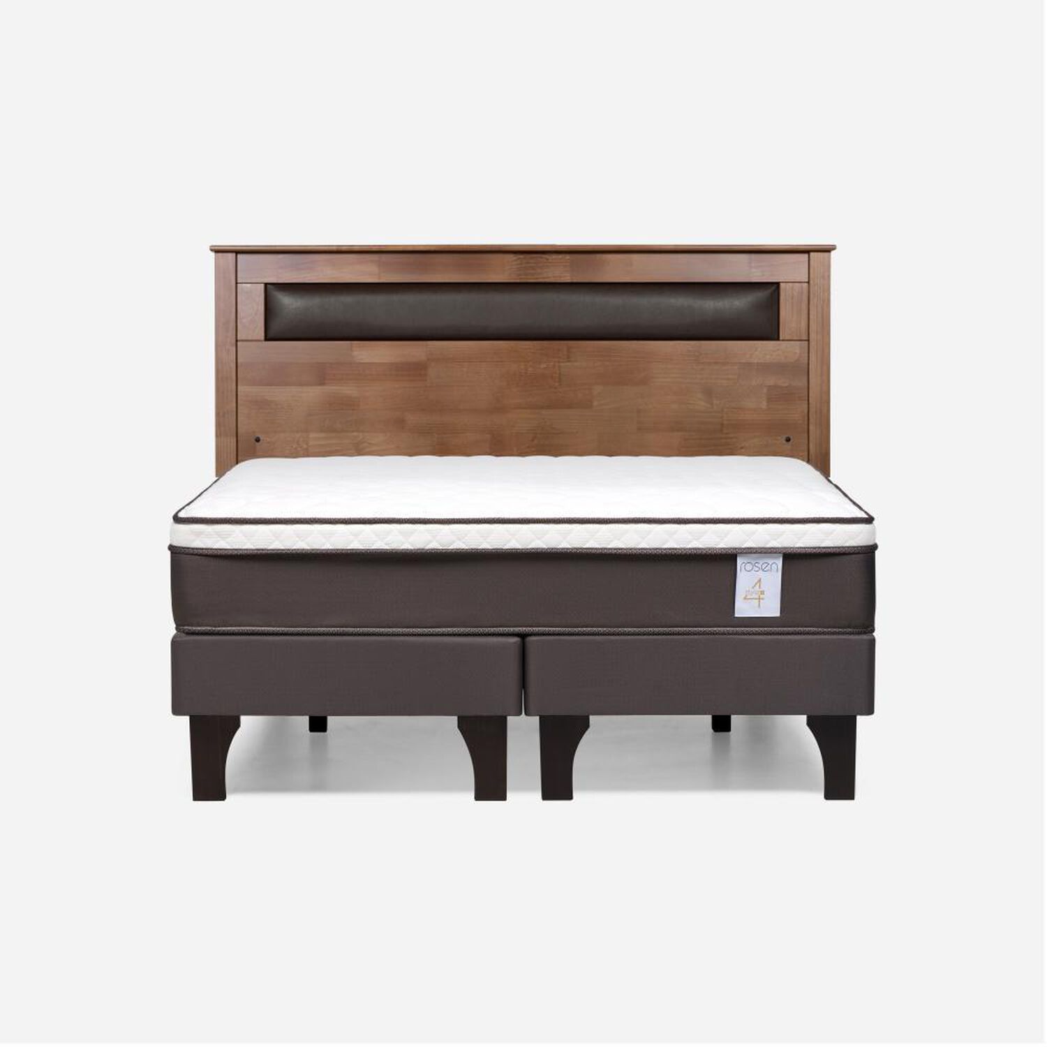 Cama Europea Rosen New Style 4 Plus / 2 Plazas / Base Dividida + Respaldo Ferrara image number 0.0