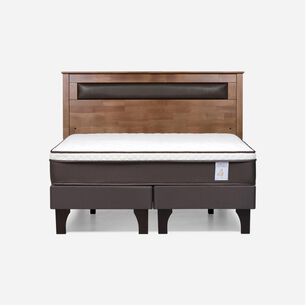 Cama Europea Rosen New Style 4 Plus / 2 Plazas / Base Dividida + Respaldo Ferrara