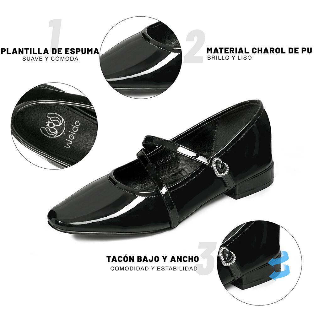 Zapato Mary Jane Estilo Elegante Mujer Weide Yl050 image number 7.0