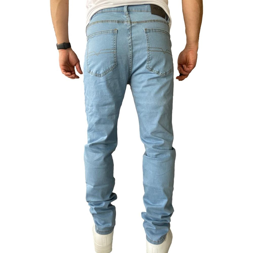 Pantal&oacute;n Jeans Elasticado Slim Celeste image number 5.0