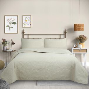 Cubrecama Quilt Reversible 1,5 Plazas Beige - Wonder Collection Martin&eacute;