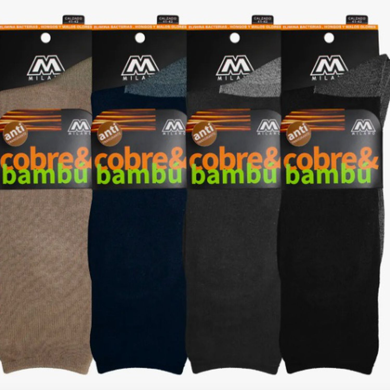 Calcet&iacute;n Diab&eacute;tico Cobre Bamb&uacute; 6 Pares (40-45) image number 0.0