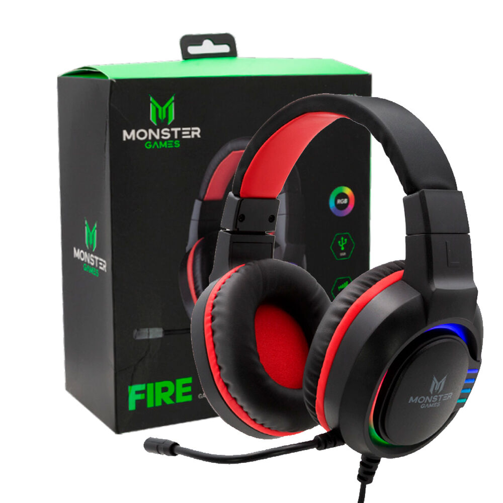 Audífonos Gamer Monster Fire Rgb / Over-ear image number 2.0