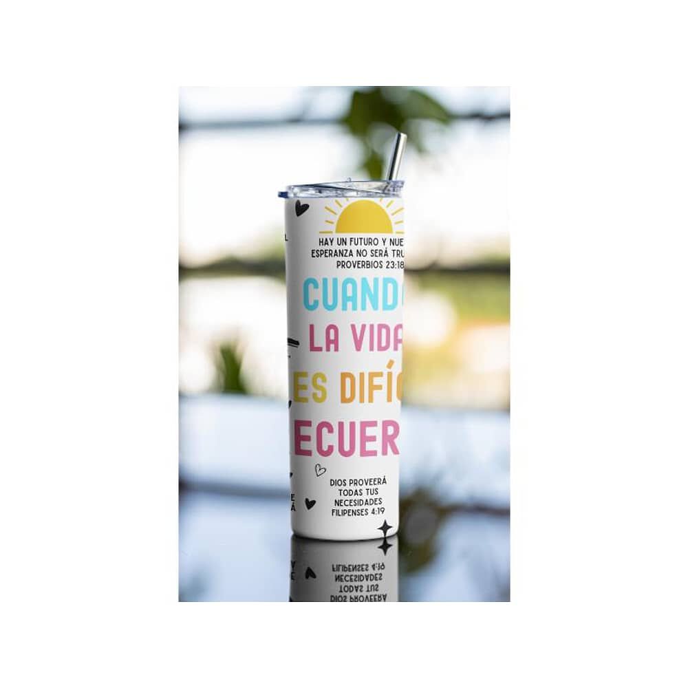 Termo Botella T&eacute;rmica Cristiano Con Vers&iacute;culos B&iacute;blicos Evang&eacute;lico image number 4.0