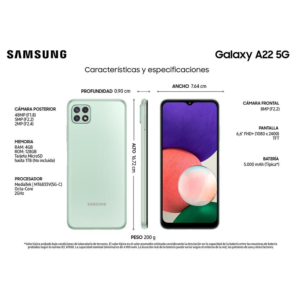 Smartphone Samsung Galaxy A22 / 5G / 128 GB / Liberado image number 2.0