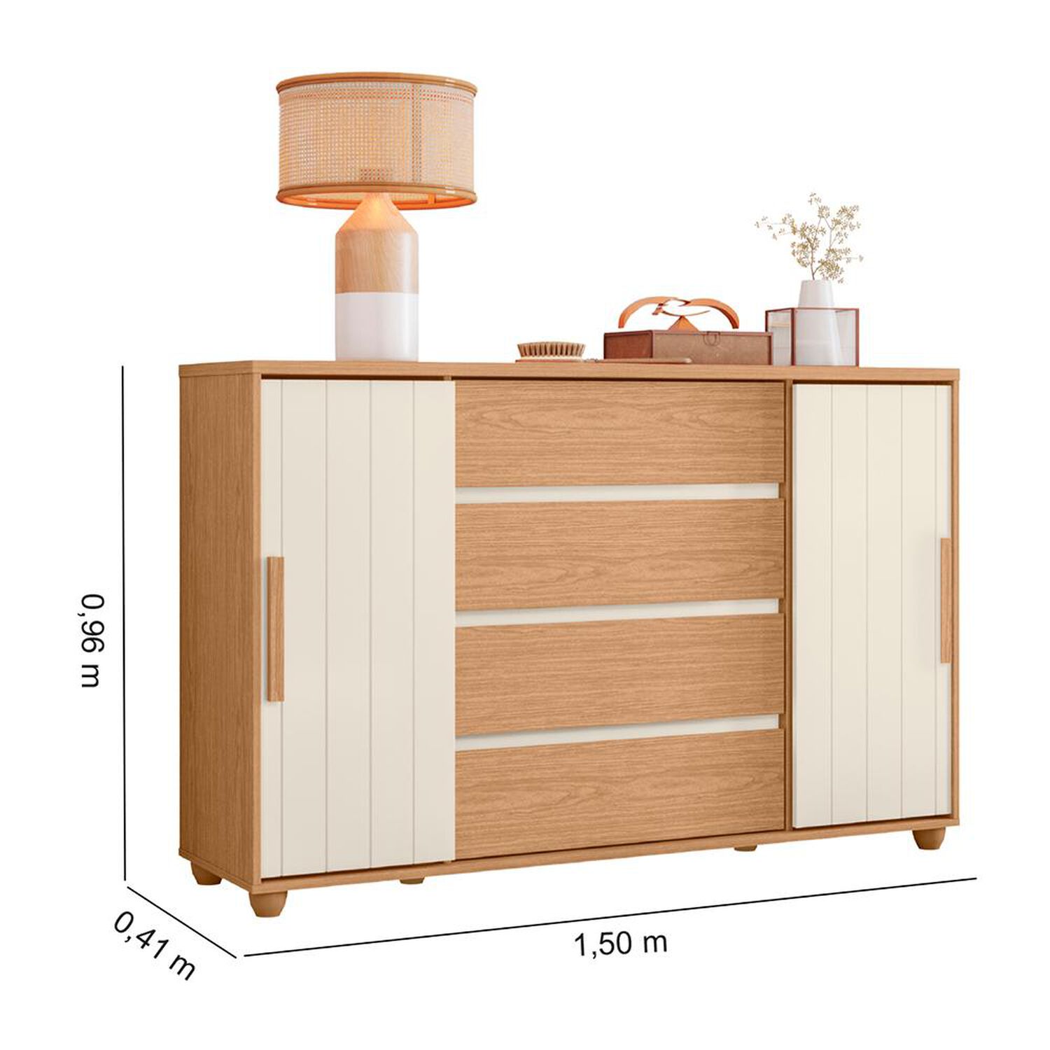C&oacute;moda Vekkahome Evidenza / 2 Puertas / 4 Cajones image number 2.0