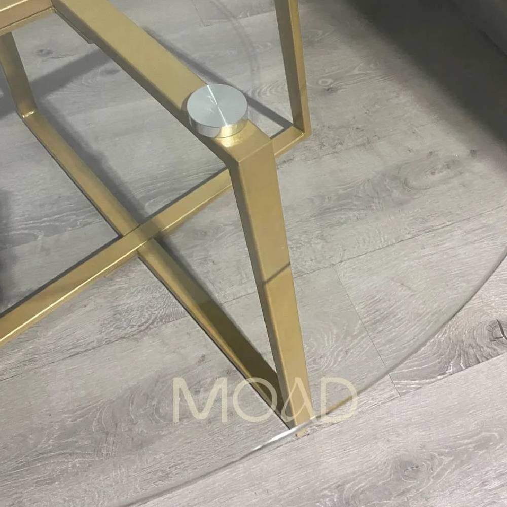 Mesa De Centro Para Living De Vidrio Y Metal 80cm image number 2.0