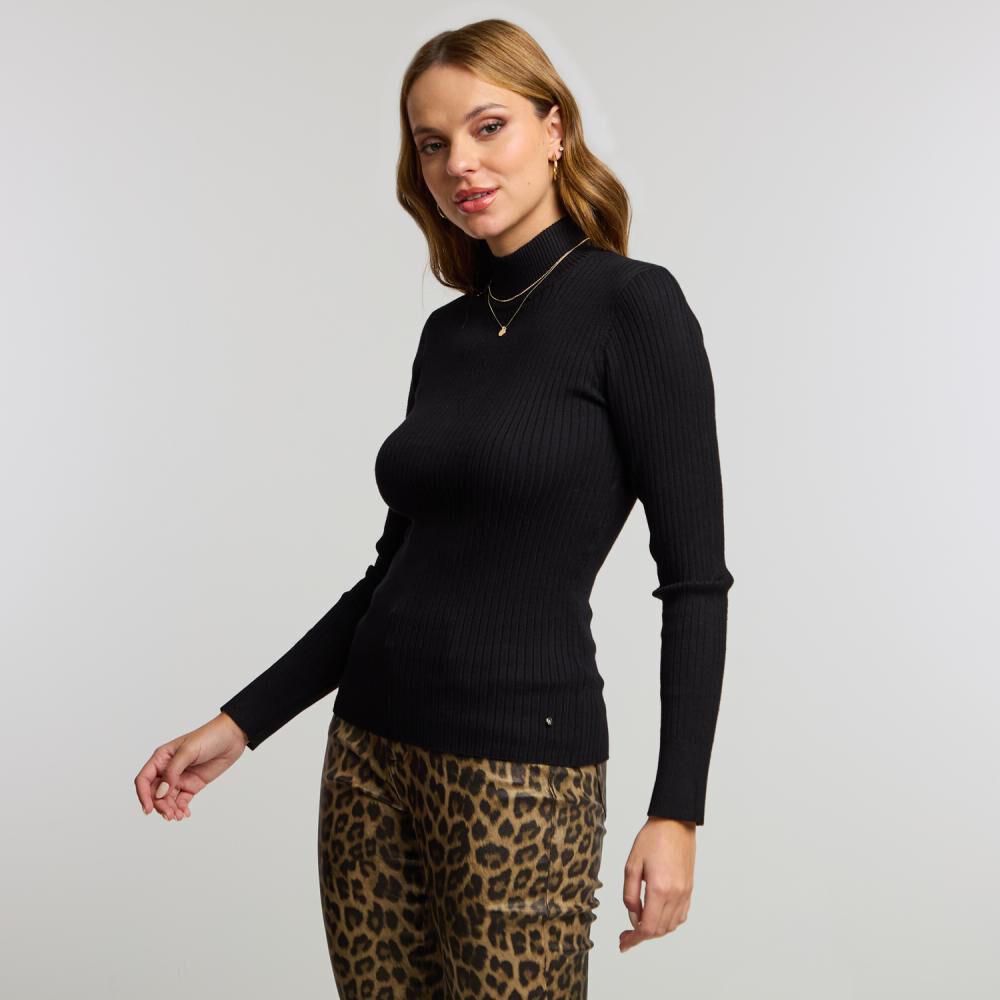 Sweater Básico Acanalado Cuello Alto Mujer Kimera image number 2.0