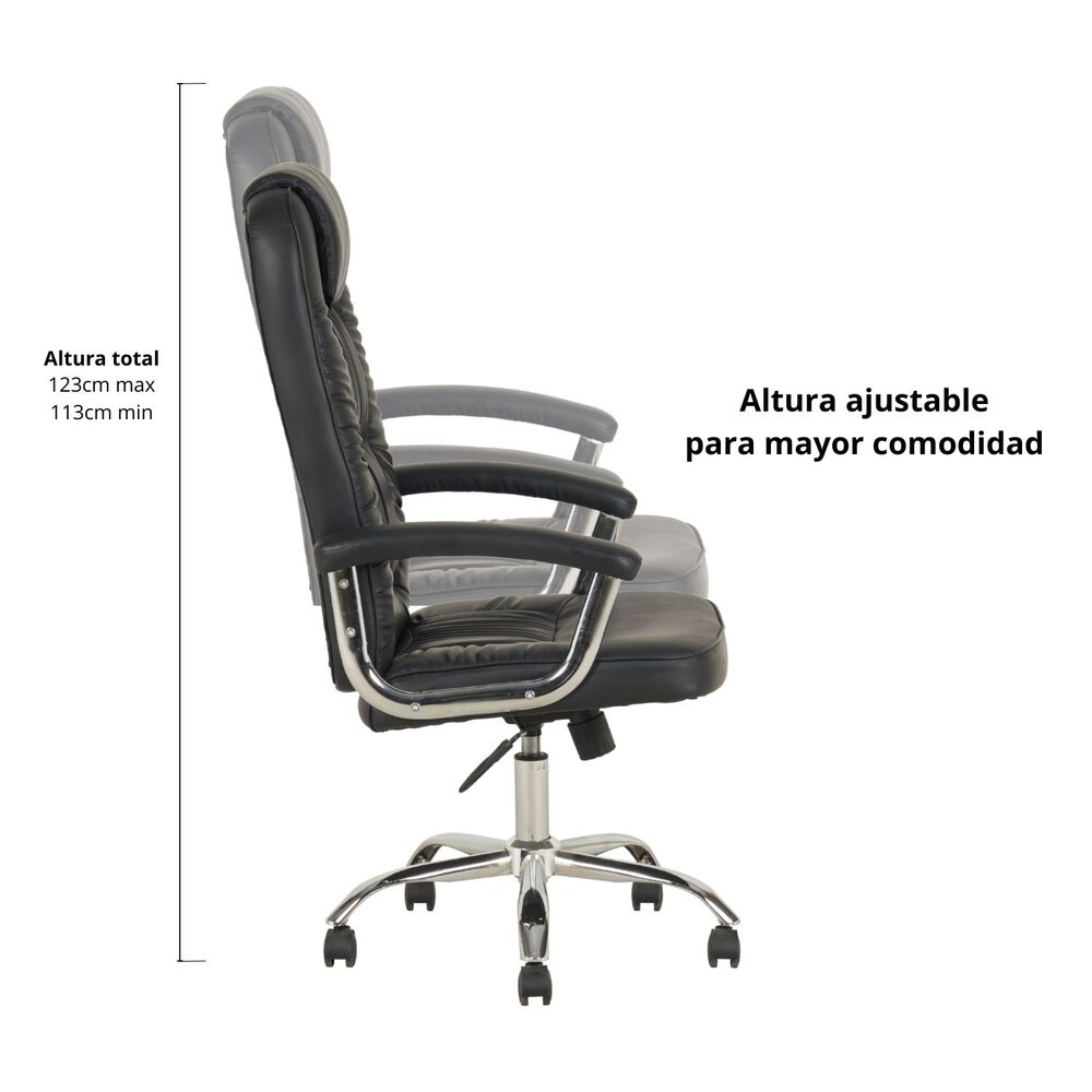 Silla Escritorio Gerencial Boston Negra Ergon&oacute;mica image number 4.0