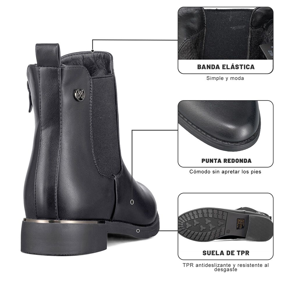 Botin Casual Mujer Eco Cuero Comodo Formal Moda Weide Zs61 image number 8.0