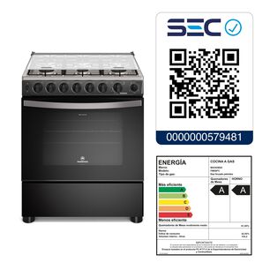 Cocina A Gas 6 Platos Horno Vapor Y Parrilla Pletina Fm6spc Negra