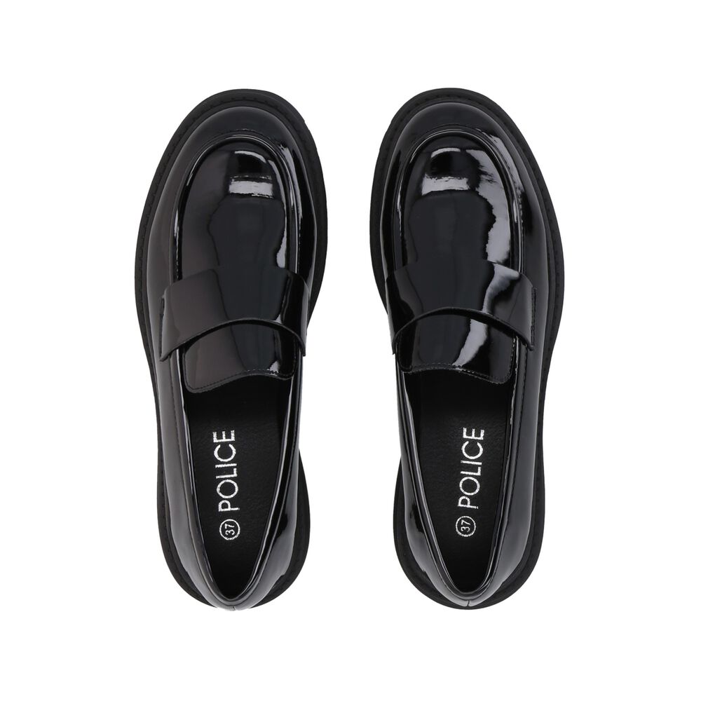 Mocas&iacute;n Mujer Negro Plataforma Glossy Police image number 1.0