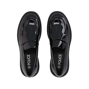 Mocas&iacute;n Mujer Negro Plataforma Glossy Police