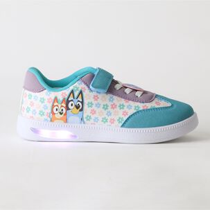 Zapatilla Luces Ni&ntilde;a Velcro Celeste Bingo & Bluey