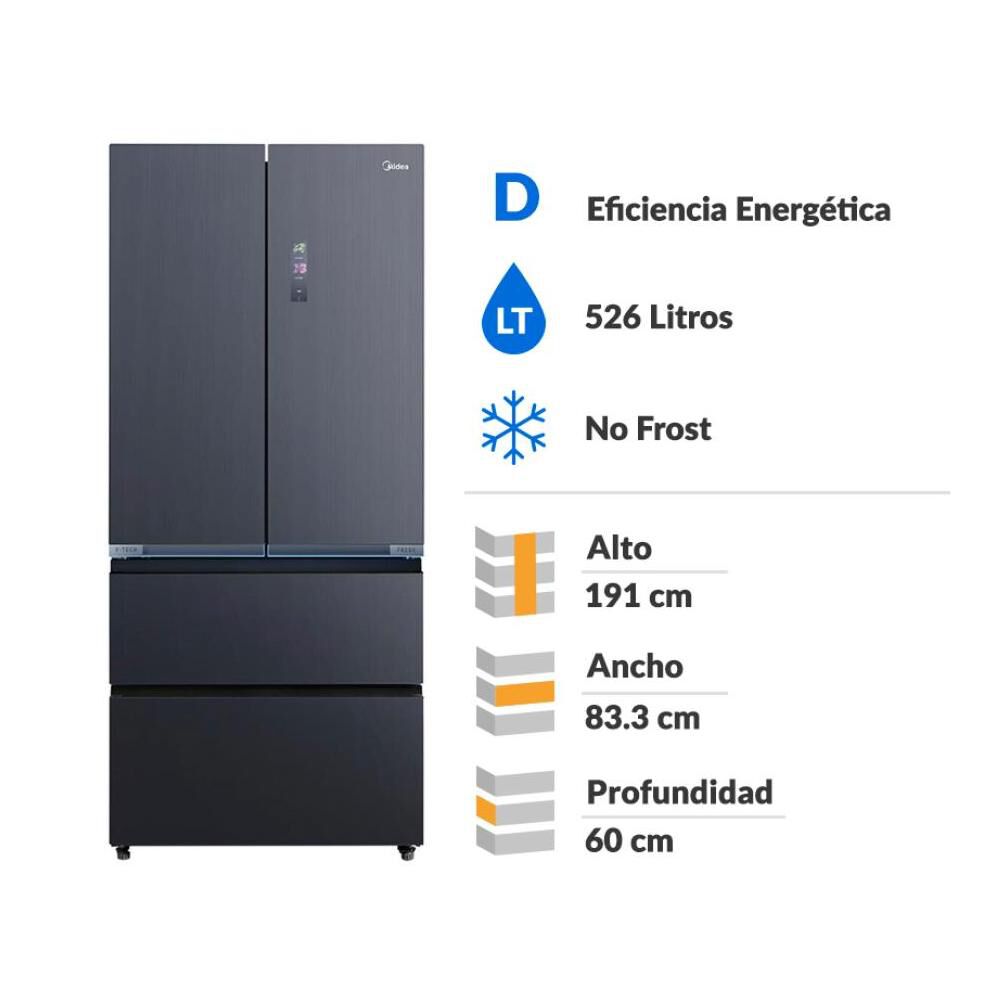 Refrigerador PERFECT FIT French Door Midea MDRFD705BIE70 / No Frost / 526 Litros / D image number 6.0