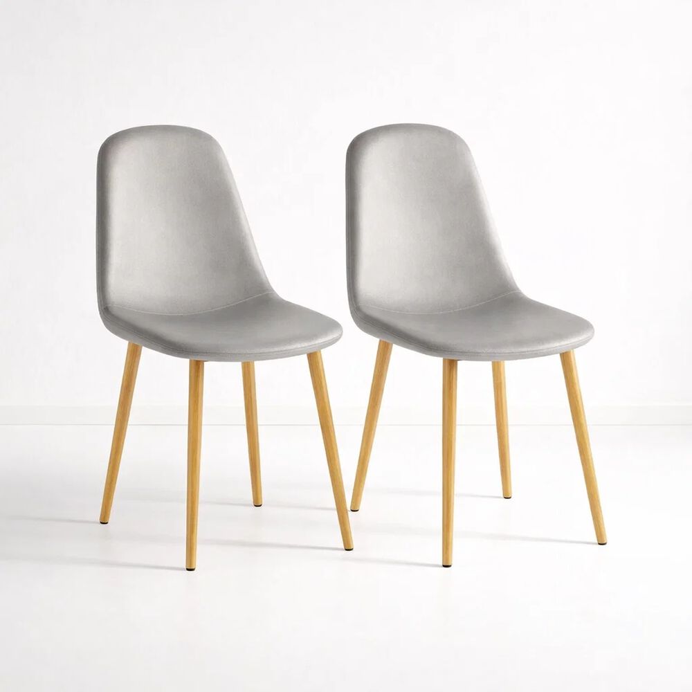 Pack De 2 Sillas Spoon Terciopelo - Gris image number 0.0