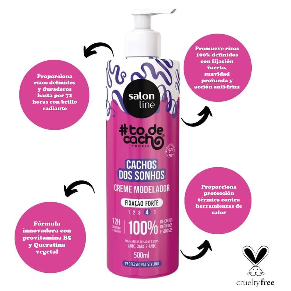 Crema Modeladora Cachos Dos Sonhos Fix Forte 500 Ml Salon Line image number 2.0