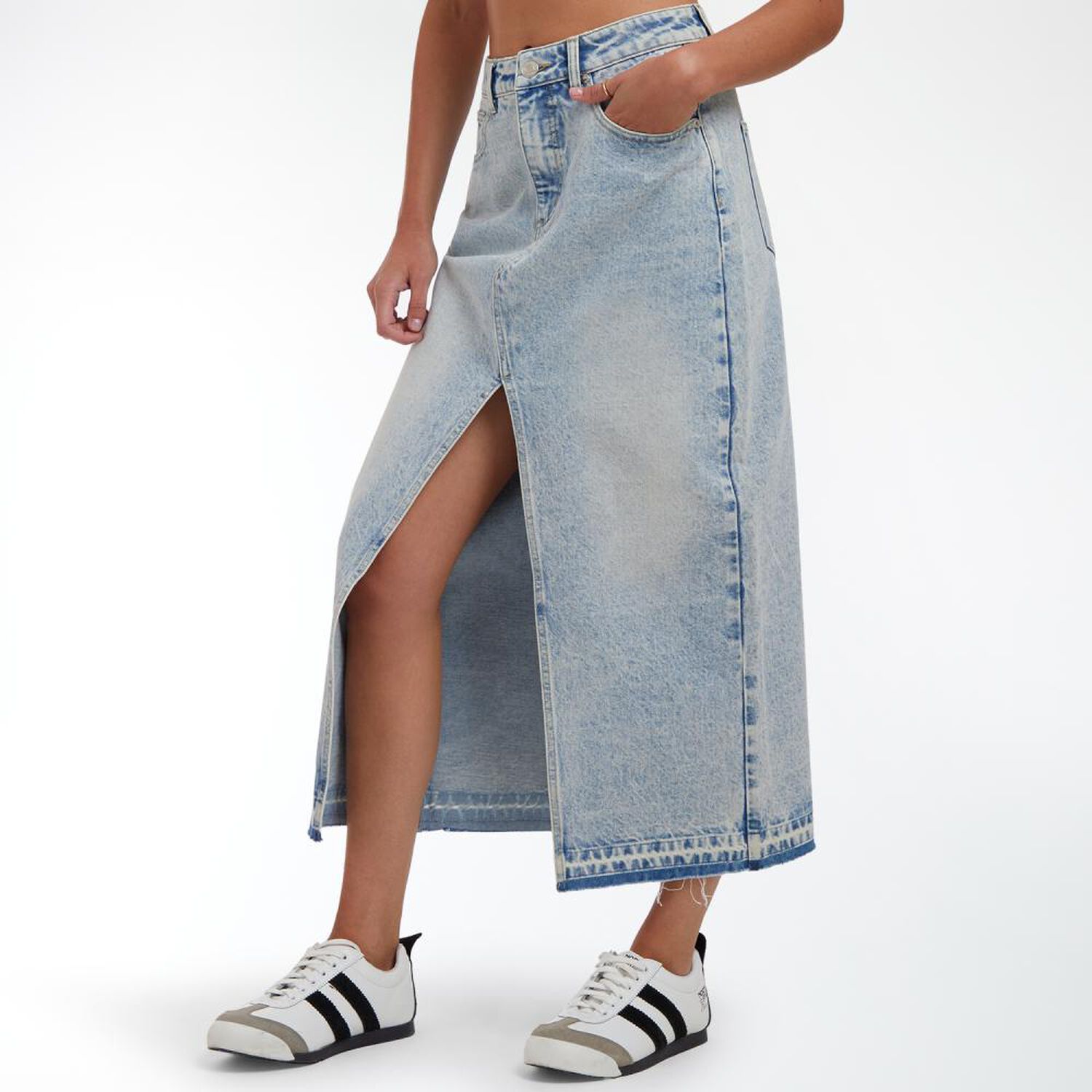 Falda Denim Tiro Medio Midi Mujer Freedom image number 2.0