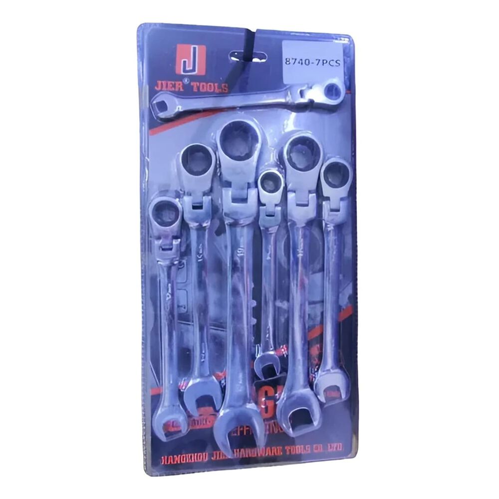 Juego 7 Llaves Combinadas De Trinquete De Cabeza Flexible image number 2.0