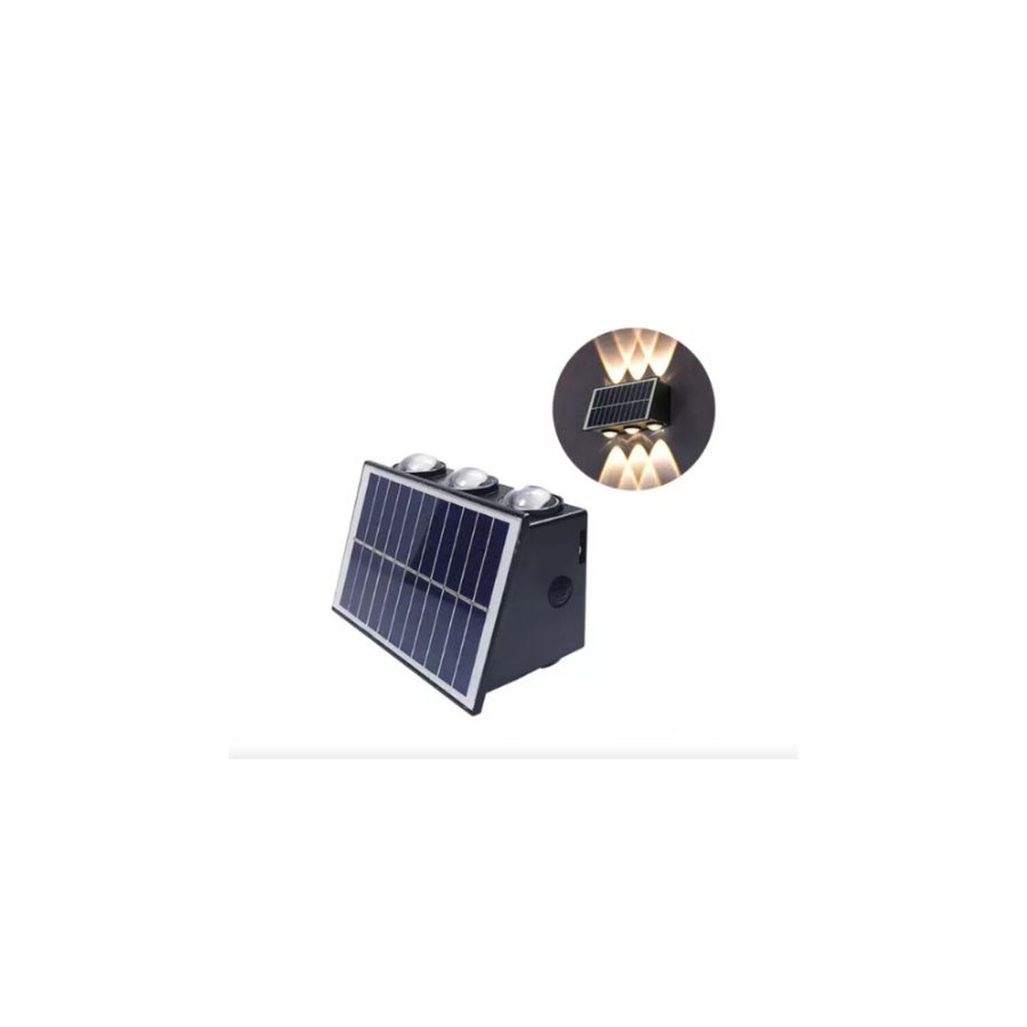 Lampara Aplique Solar De Pared 6 Focos Para Exteriores Bifocal image number 2.0