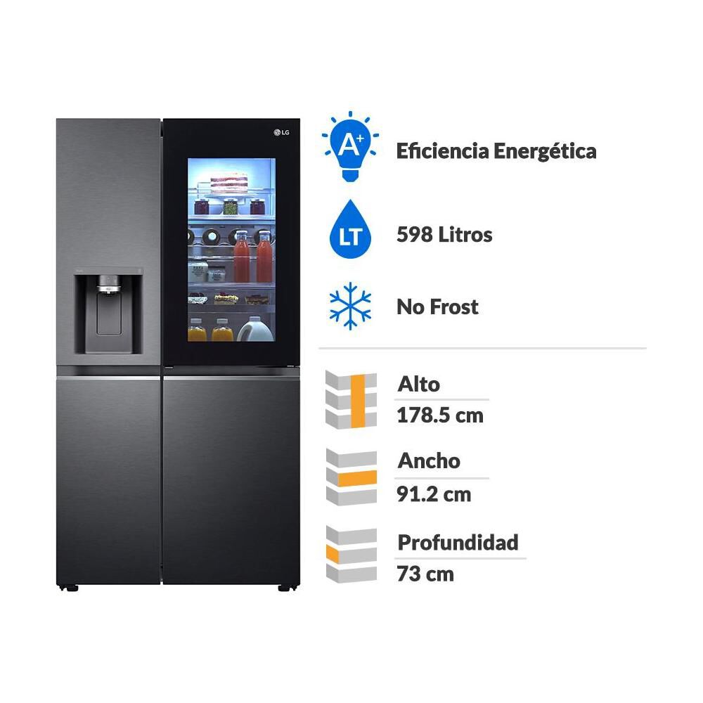 Refrigerador Side By Side LG LS66SXTC / No Frost / 598 Litros / A+ image number 1.0