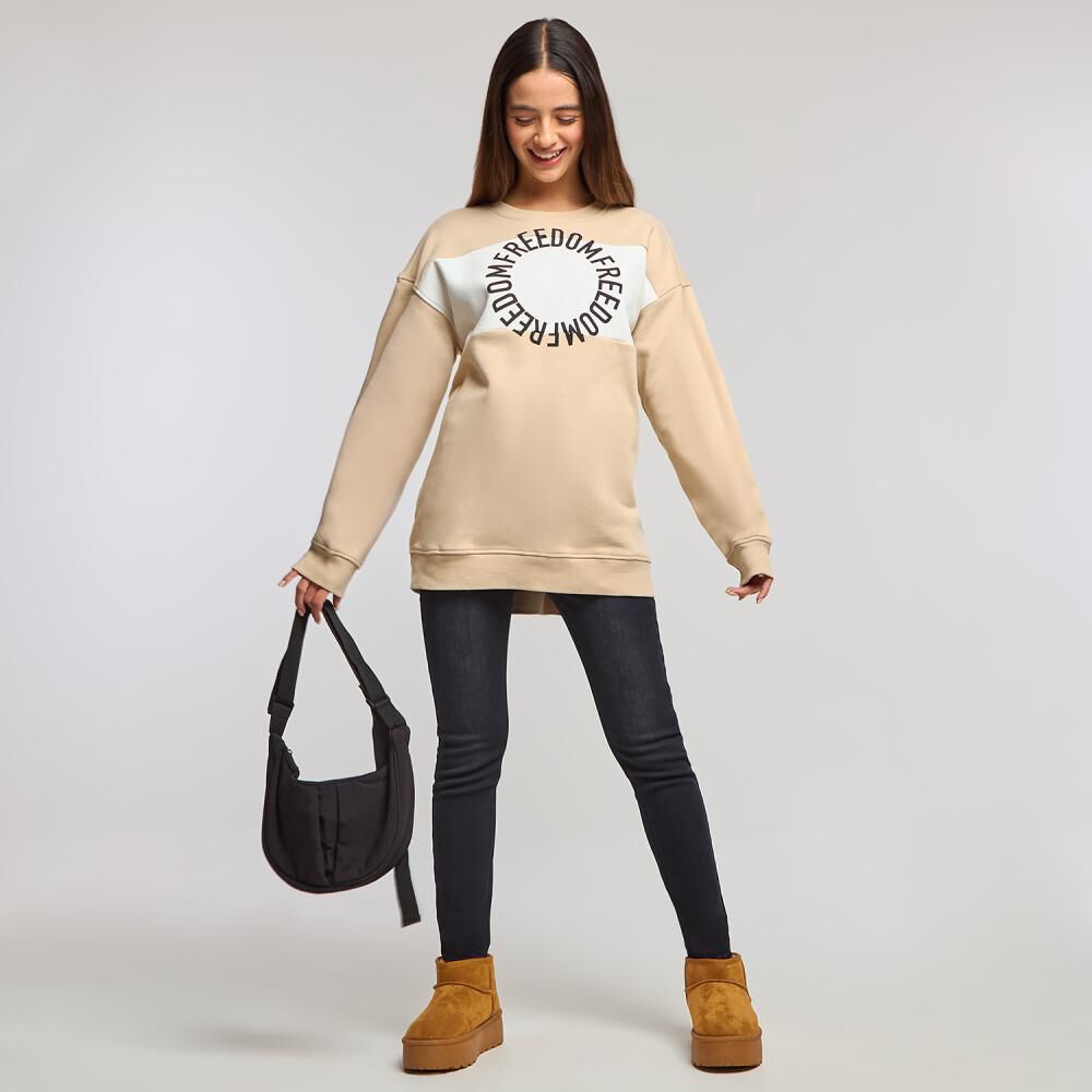 Poler&oacute;n Oversize Cuello Redondo Mujer Freedom image number 1.0