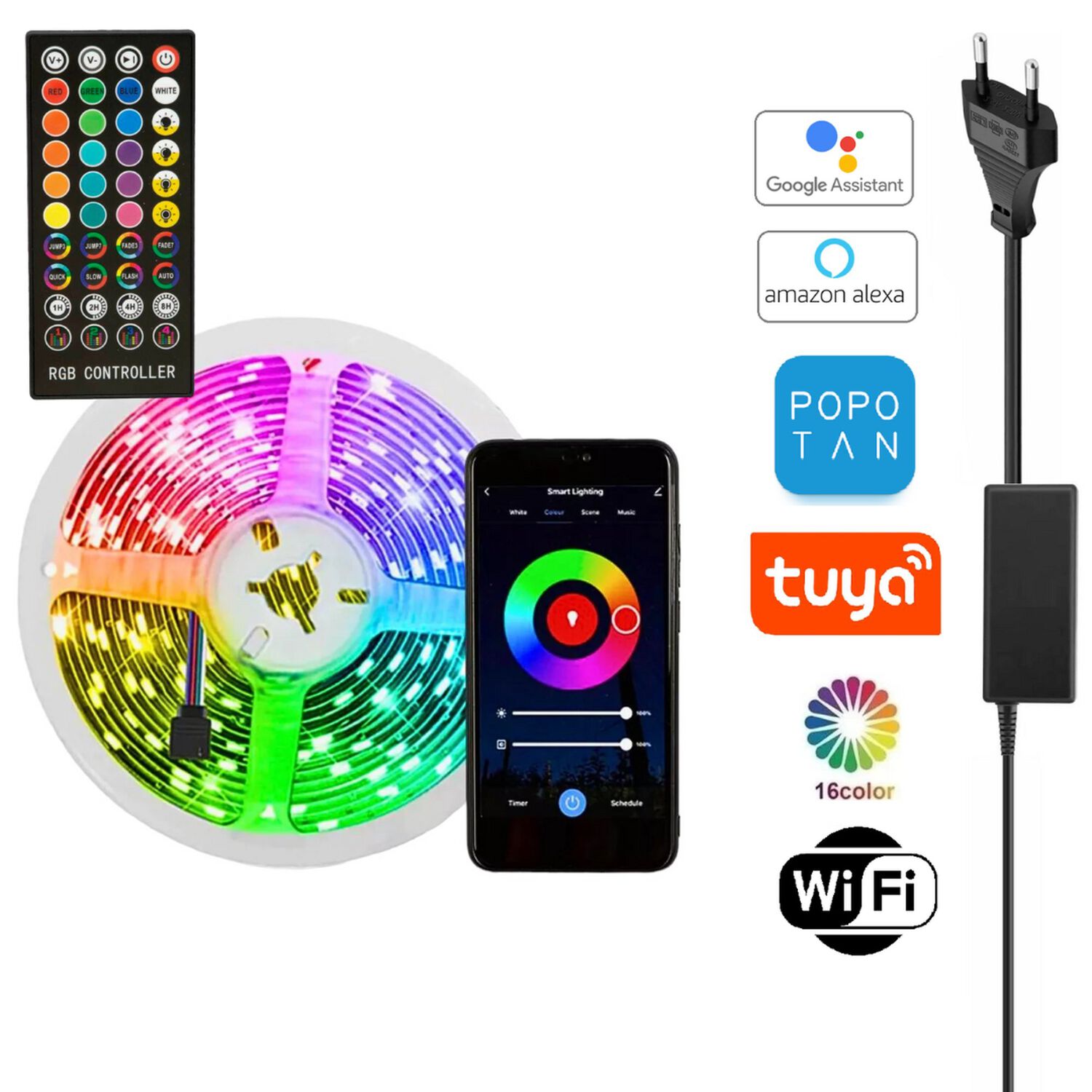 Tira De Luces Led Full Rgb Smart Home Wifi 5m Google/alexa image number 1.0