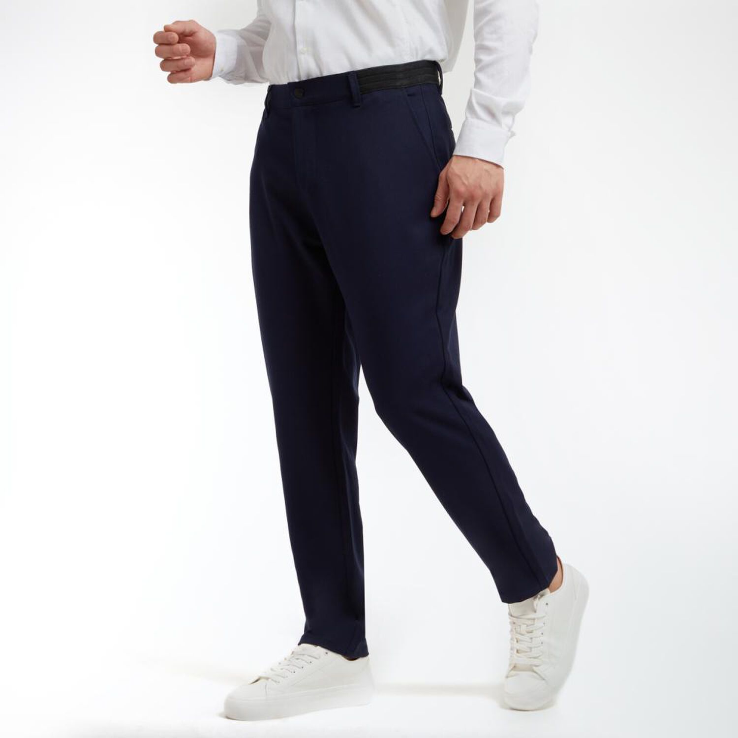 Pantal&oacute;n De Vestir Tiro Medio Slim Fit Hombre Az Black image number 2.0