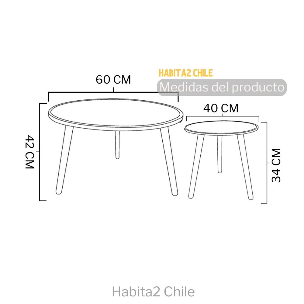 Set 2 Mesas De Centro Berenice image number 6.0