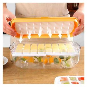 Bandeja Hielo Cubetera Con Almacenamiento 2 Niveles 24 Cubos