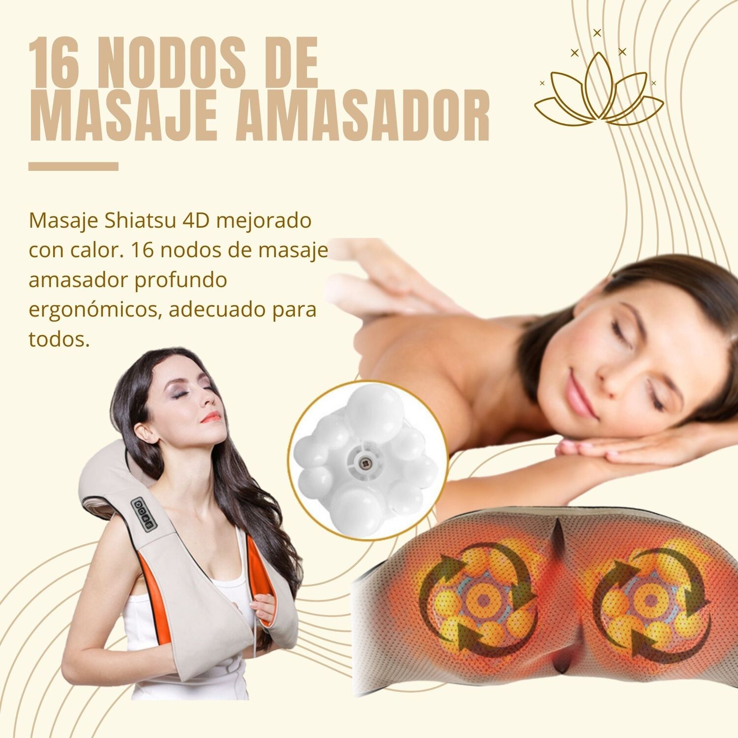 Masajeador Profesional De Espalda Hombro Cuello Relajaci&oacute;n image number 7.0