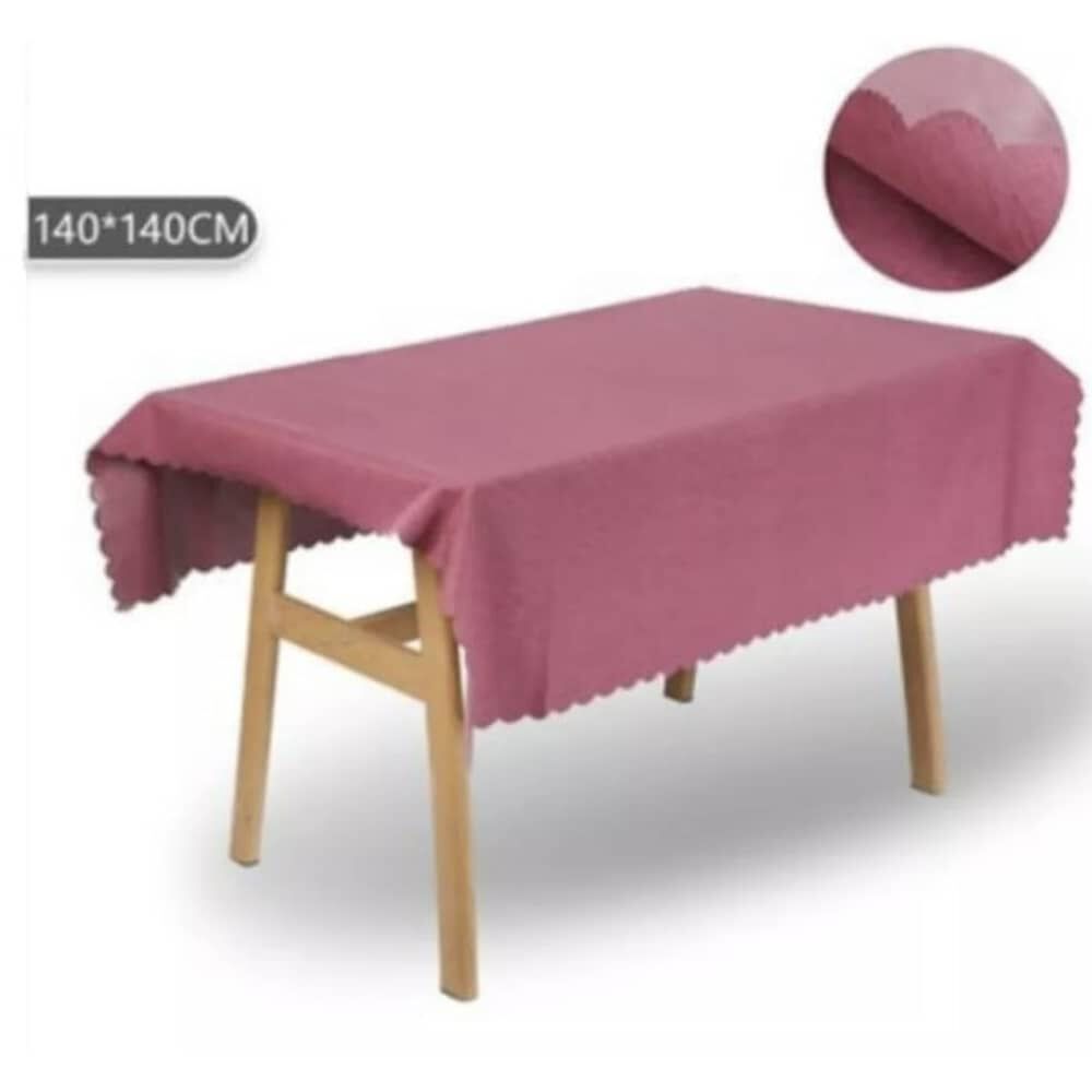 Mantel De Mesa Impermeable Liso Un&iacute; Color 140x140cm Rosa image number 2.0