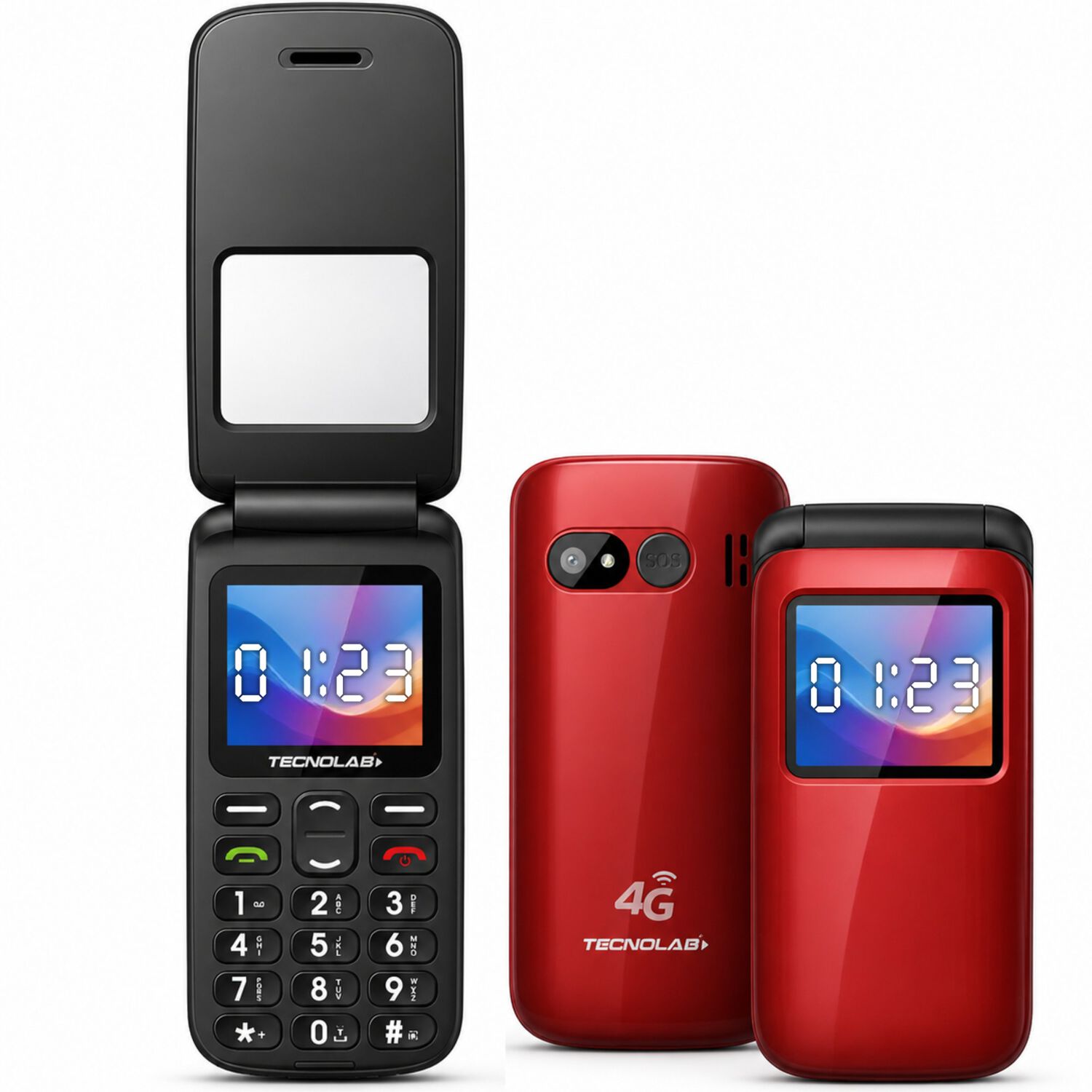 Tel&eacute;fono Senior Adulto Mayor Almeja Red 4g 456r image number 0.0