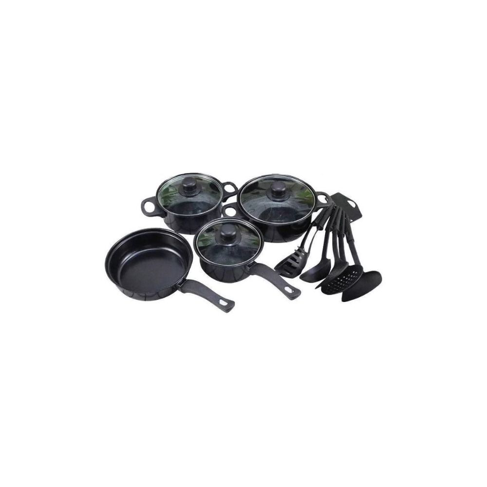 Juego De Ollas Antiadherente + Utensilios 13 Pcs Negro image number 3.0