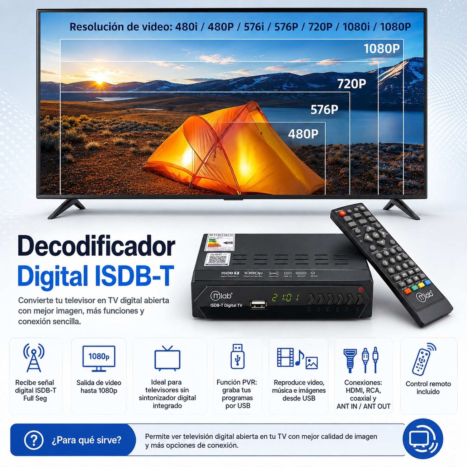 Decodificador De Se&ntilde;al Digital Para Tv Isdb-t High Power image number 3.0
