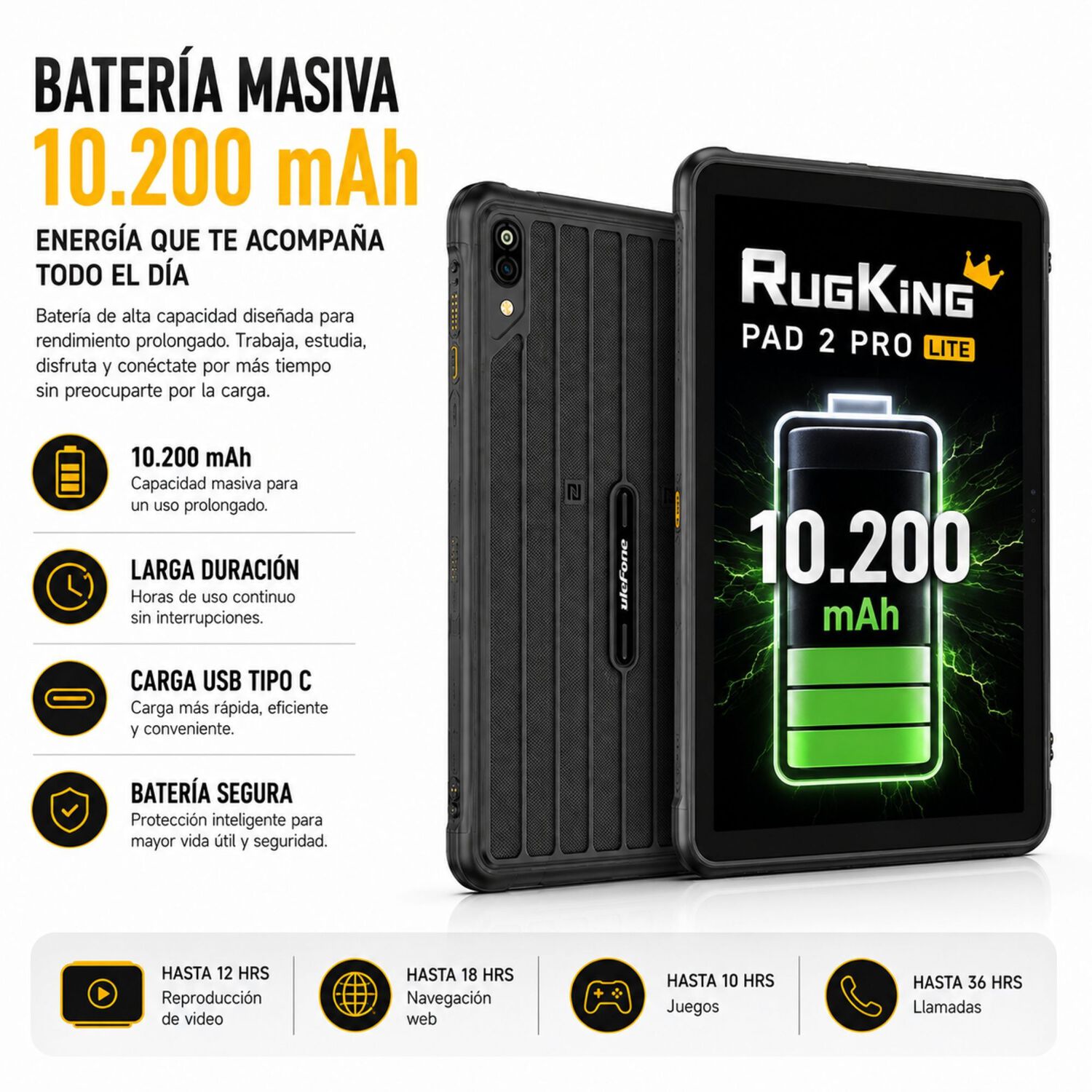 Tablet Rugged Ulefone Rugking Pad 2 Pro Lite 4g 128gb 16gb image number 5.0