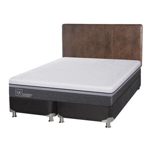 Box Spring Cic Ortopedic / 2 Plazas / Base Dividida + Respaldo