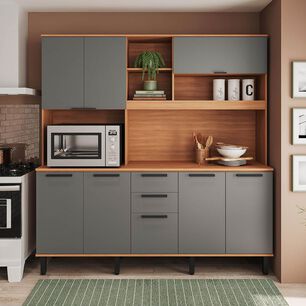 Mueble De Cocina Roca Kit De Cocina Casta&ntilde;a Modular / 8 Puertas / 3 Cajones