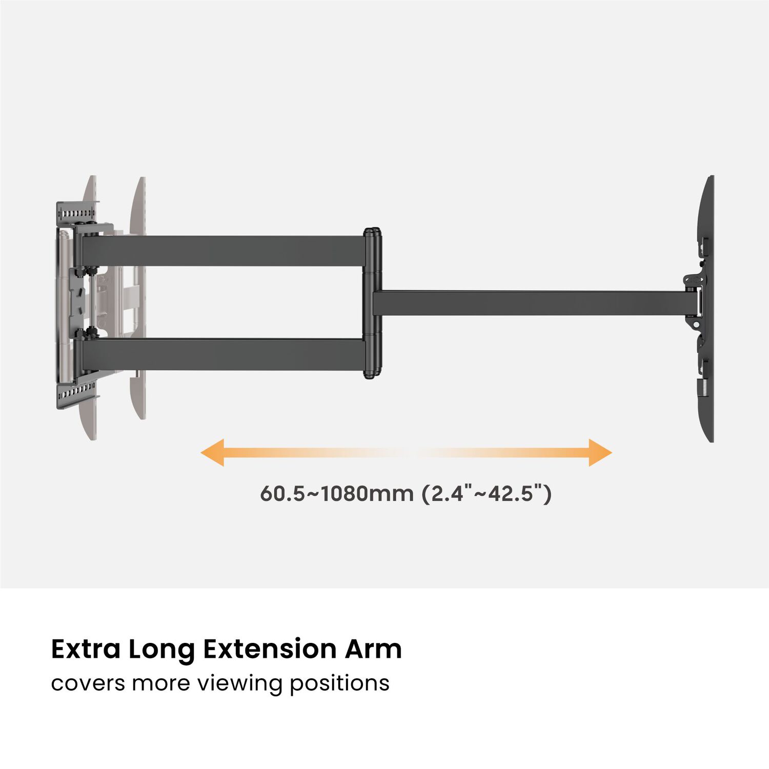 Soporte Para Tv Con Doble Brazo - 1.08m 43" A 90" 60kg - Sbrp84-486xl Brasforma image number 9.0