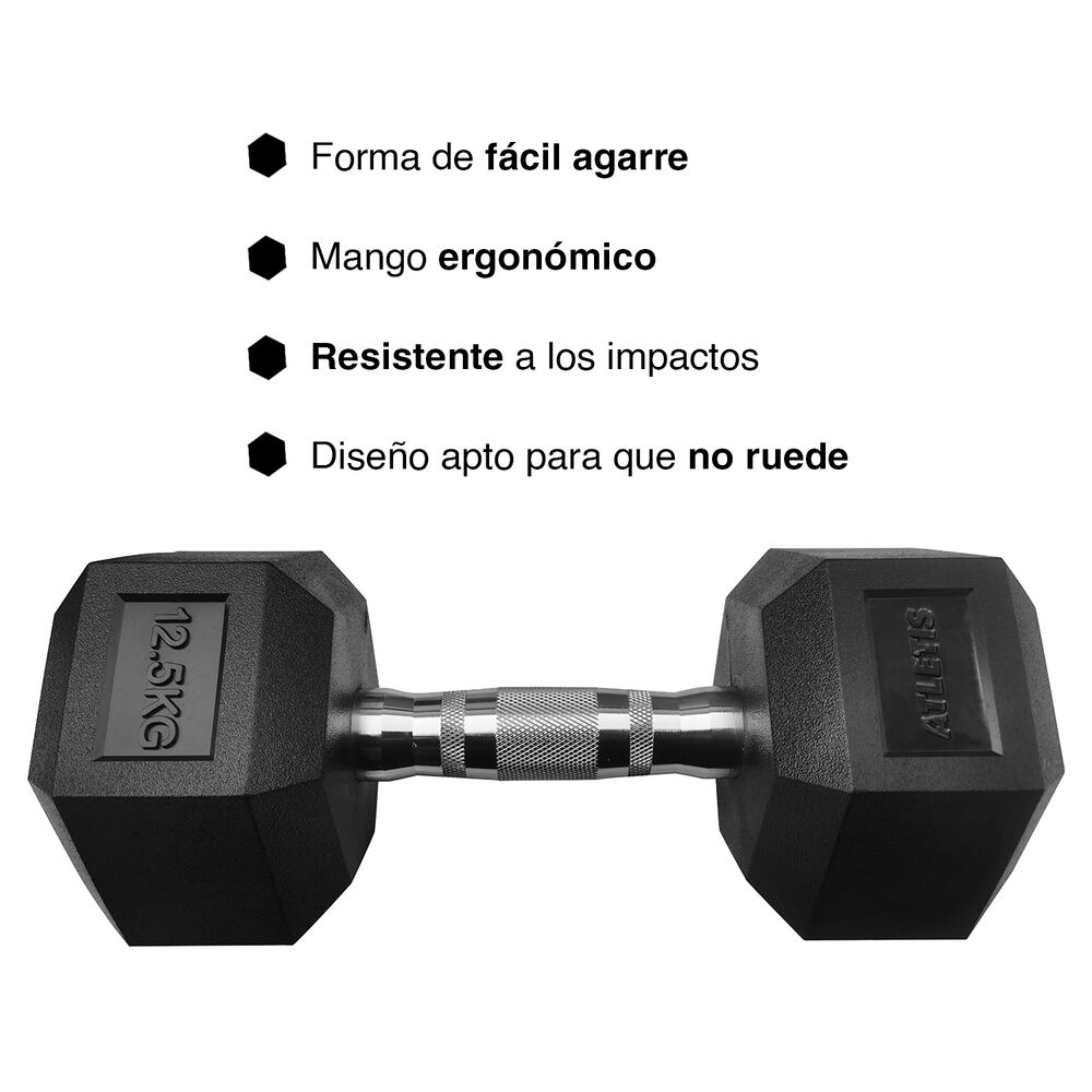 Mancuerna Hexagonal 12.5 Kg Negro image number 4.0