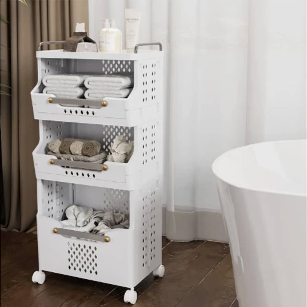 Cesta De Ropa Con Ruedas Cajas Organizador Para Ba&ntilde;o image number 2.0