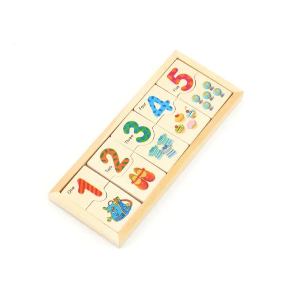 Juego De Dominó De Madera Para Aprender Números Para Niños image number 2.0