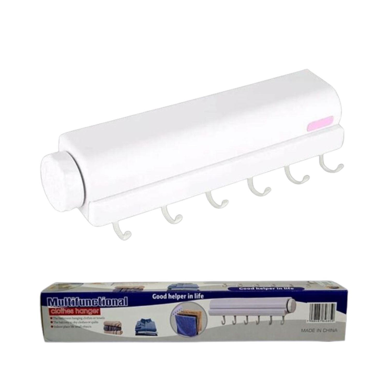 Colgador Ropa Pared Multifuncional Blanco Lineas Ropa image number 0.0