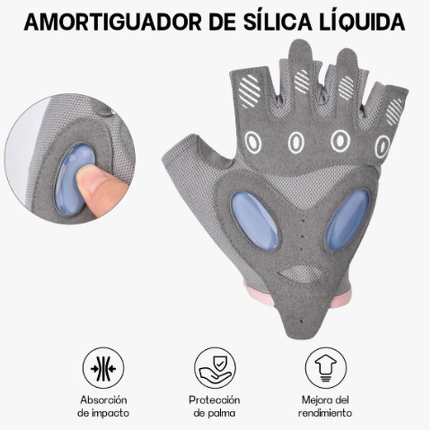 Guantes Entrenamiento Gym Pesas Alta Calidad Anti-esguince image number 2.0
