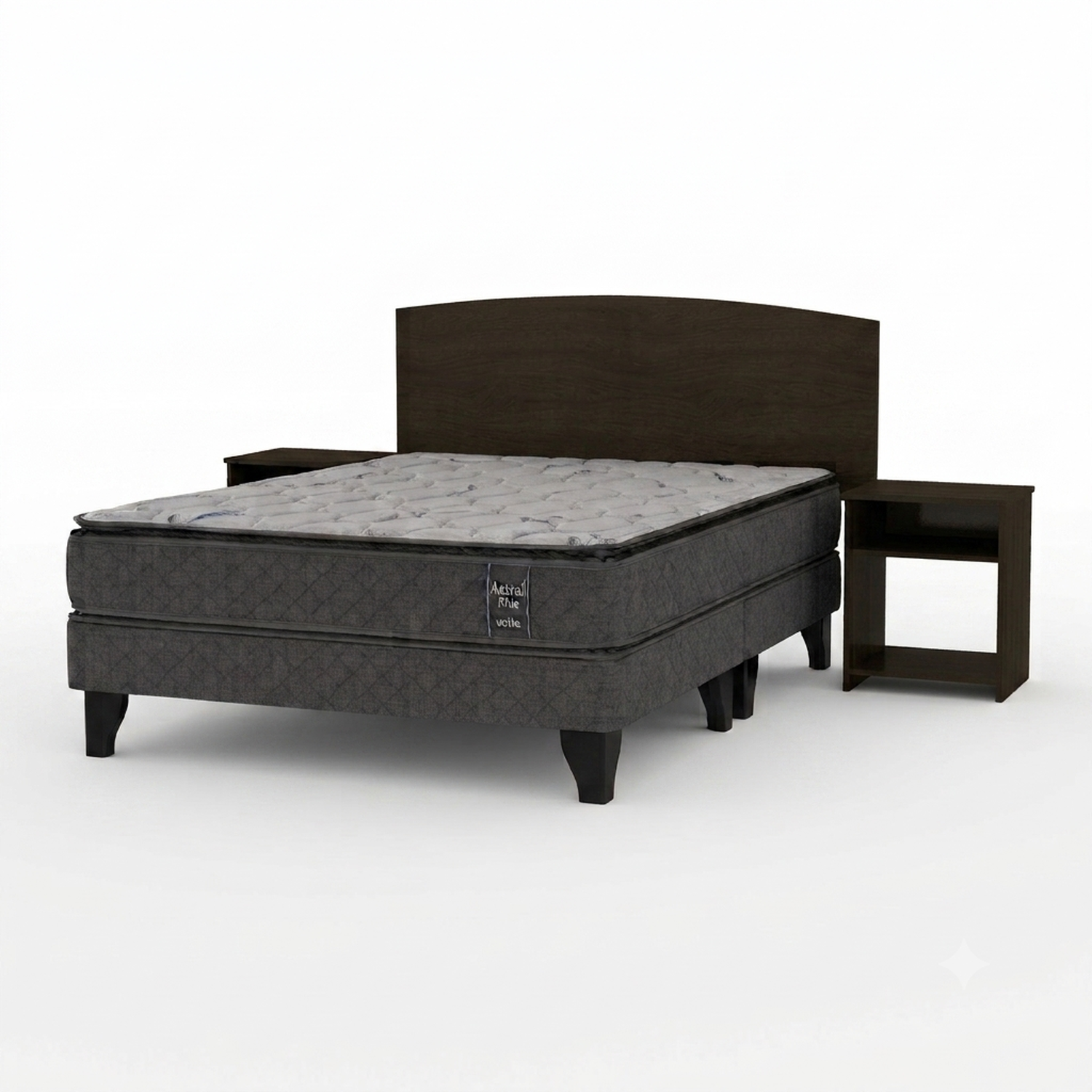 Cama Europea Astral / 2 Plazas / Base Dividida + Set De Maderas Dakar image number 0.0