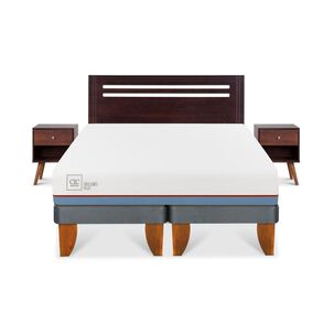 Cama Europea Cic Excellence Plus / 2 Plazas / Base Dividida + Set De Maderas