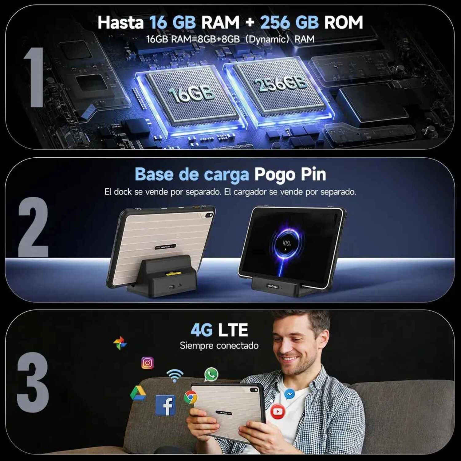 Tablet Rugged: Rugking Pad 2 Pro - 10 Pulg. 16gb, 4g, Linterna, Android 16, Correa image number 4.0
