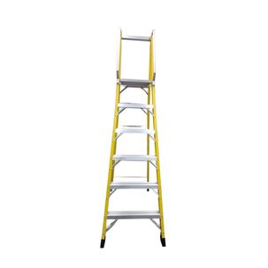 Escalera Tipo Tijera De Fibra / Aluminio Con Plataforma 6 Peldaños - Toolmax