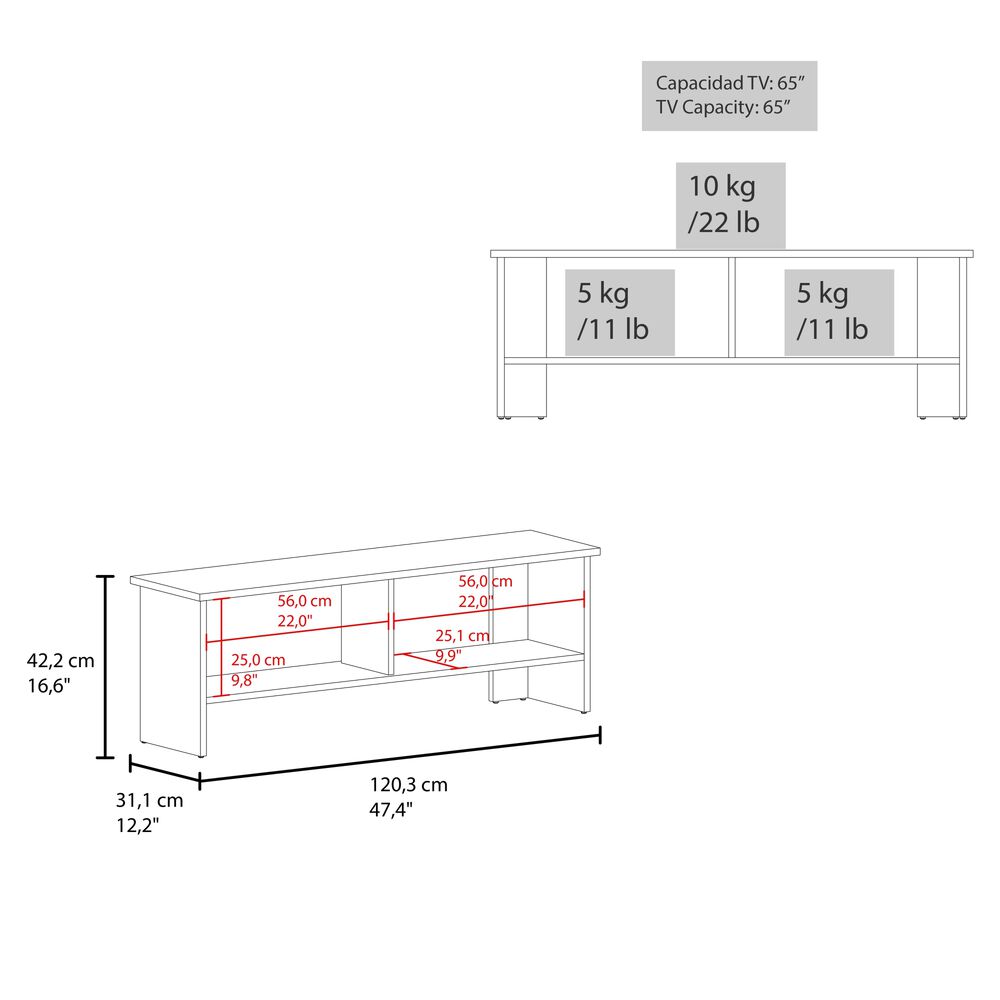 Rack Tv 65" 42,2x120,3x31,1 Cm 1 Puerta Abatible image number 6.0